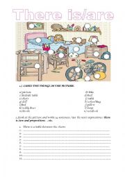 English Worksheet: THERE IS - THERE ARE