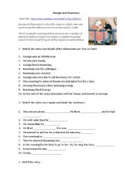 English Worksheet: Video Worksheet. George and Rosemary. Past Simple Practice.