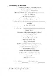 English Worksheet: Bruno Mars - Count on me