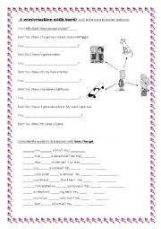 English Worksheet: A conversation with Bart
