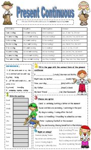 English Worksheet: Present continuos- affirmative 