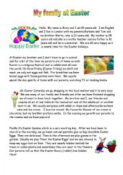 English Worksheet: My Family at Easter