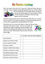 English Worksheet: My Easter holiday