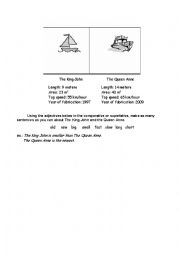 English Worksheet: Compare the two boats