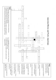 English Worksheet: puzzle American Indians and American History