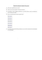 television worksheet