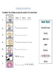 English Worksheet: Hospital Handout