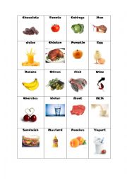 English Worksheet: Food Pictionary 1