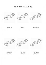 English Worksheet: Read and colour