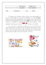 English Worksheet: End term test 2 7th form