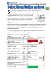 English Worksheet: Noise: the pollution we hear