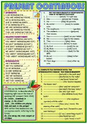 English Worksheet: Present continuous : practice