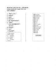 English Worksheet: prepositions and means of transport