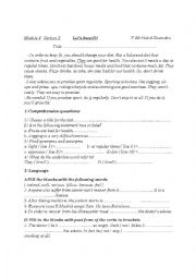 English Worksheet: Lets keep fit