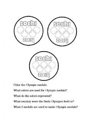 English Worksheet: Olympic Medal Worksheet