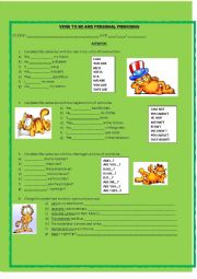 English Worksheet: VERB TO BE AND PERSONAL PRONOUNS