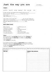 English Worksheet: personality_song