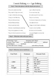 English Worksheet: Simple past phrase maker