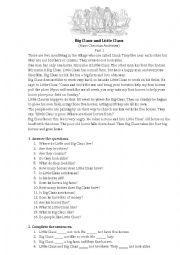 English Worksheet: Big Claus and Little Claus Part 1 