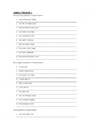 English Worksheet: SIMPLE PRESENT