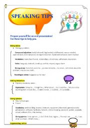 English Worksheet: Speaking tips