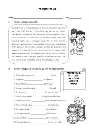 English Worksheet: Prepositions