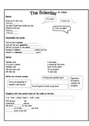 English Worksheet: Song - The Scientist