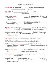 English Worksheet: Skiing - grammar - verb practice sheet-1