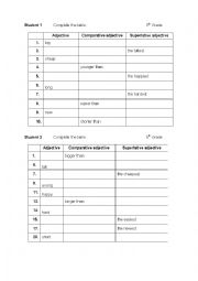English Worksheet: Comparative - short adjectives