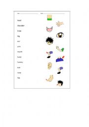 English Worksheet: Parts of the body