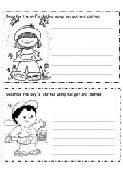 English Worksheet: Describing Clothes Has got