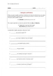 English Worksheet: ASKING FOR INFORMATION