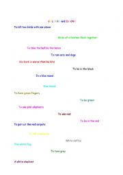 English Worksheet: Idioms with Colours