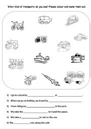 English Worksheet: Transportation