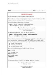 English Worksheet: TALKING ABOUT FREQUENCY
