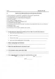 English Worksheet: Reading Comprehension: Scheduling An Appointment 