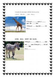 English Worksheet: Wild animal description