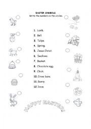 English Worksheet: Easter symbols