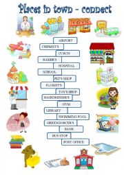 English Worksheet: Town and buildings