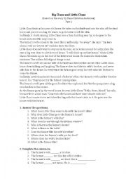English Worksheet: Big Claus and Little Claus Part 2