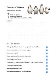 English Worksheet: Penguins of Madagascar: All king, no kingdom