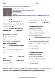 English Worksheet: Song & activities: Eternity