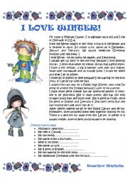 English Worksheet: I love Winter!