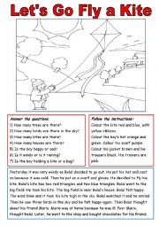 English Worksheet: Lets Go Fly  a Kite!