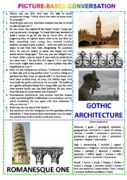 English Worksheet: Picture-based conversation : topic 72 - Romanesque architecture vs Gothic one