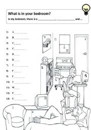 English Worksheet: What is in your bedroom?