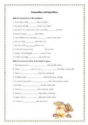 English Worksheet: Comparatives and Superlatives