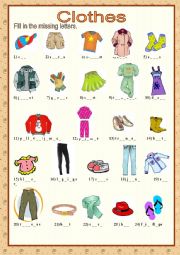 English Worksheet: Clothes