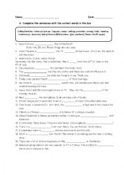 English Worksheet: Vocabulary 