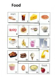 English Worksheet: Board game: Food